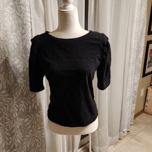 LOFT Black Elbow Sleeve Women's Tee